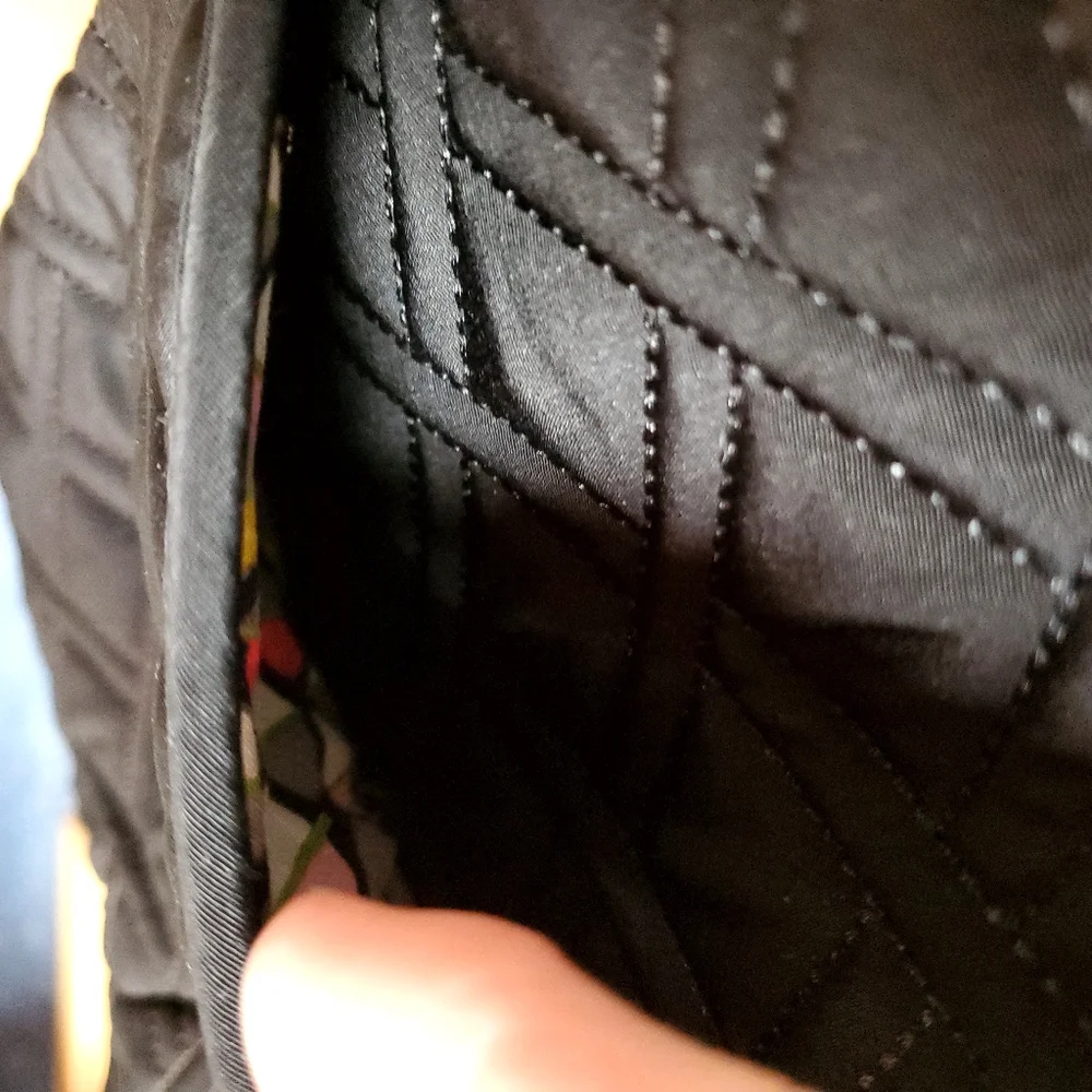 Vera Bradley Black Nylon Double Zip Mailbag - Picture 5 of 14